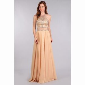 2 PC champagne evening dress 1618